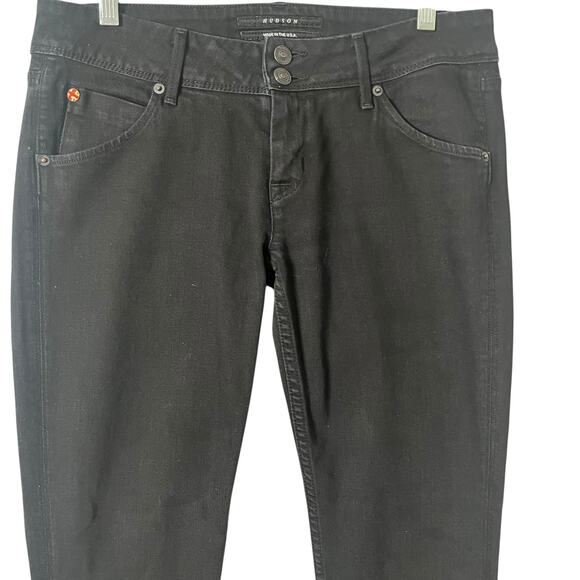 HUDSON Jeans Black Stretch Denim Pants Womens 28 Flap Pockets Classic Fit - Picture 9 of 16